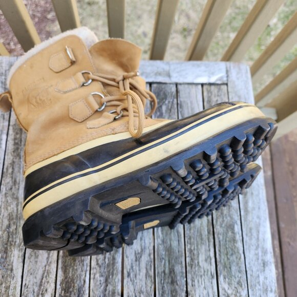 Sorel Tan Caribou Natural Rubber Wool Womens Size 9 Winter Snow Boot NL 1005-280 - Picture 8 of 10